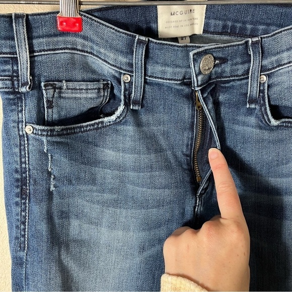 MCGUIRE x ANTHROPOLOGIE Gainsbourg Mid-Rise Cropped Bootcut Jeans Style 15D - Picture 6 of 10